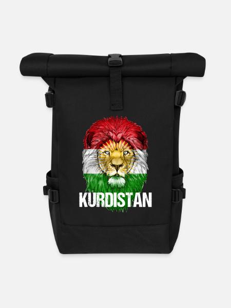 Kurdistan Flag,Kurdistan,Syria,Iraq,Iran,Flag - Roll Top Backpack - black