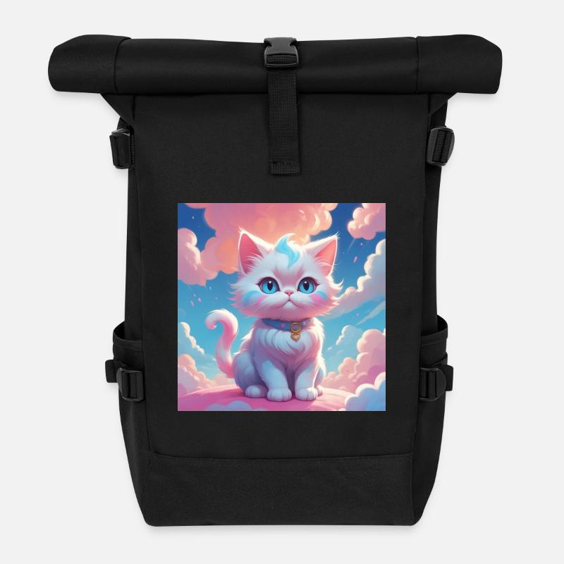 Kitten - Roll Top Backpack - black
