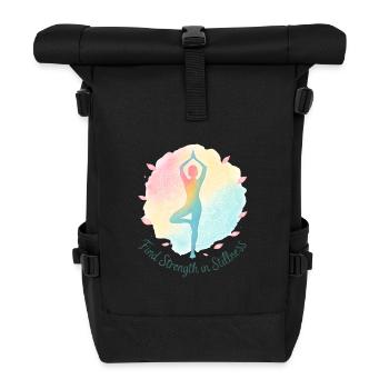 Dicton du Yoga Mandala – Trouver la force dans le calme - Sac à dos roll top - noir - Devant