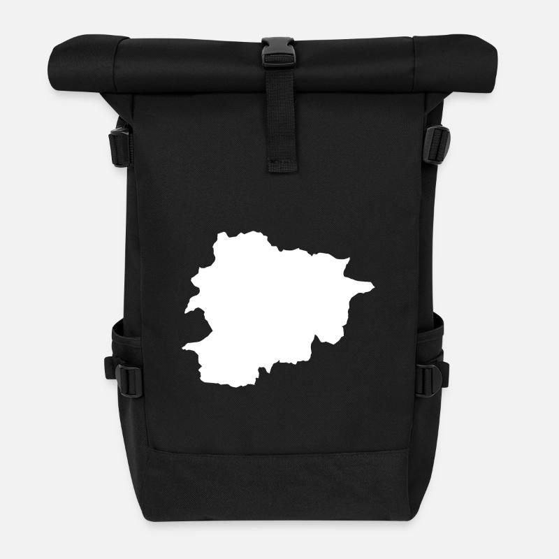 Andorra Contour Silhouette - Roll Top Backpack - black