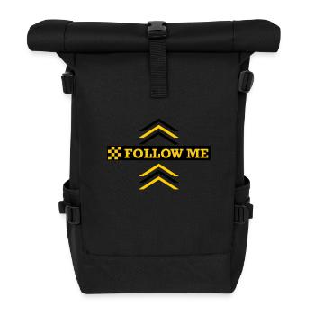 FOLLOW ME - Rolltop Rucksack - Schwarz - Vorne