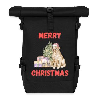 Merry Christmas Dog Christmas - Roll Top Backpack - black - Front