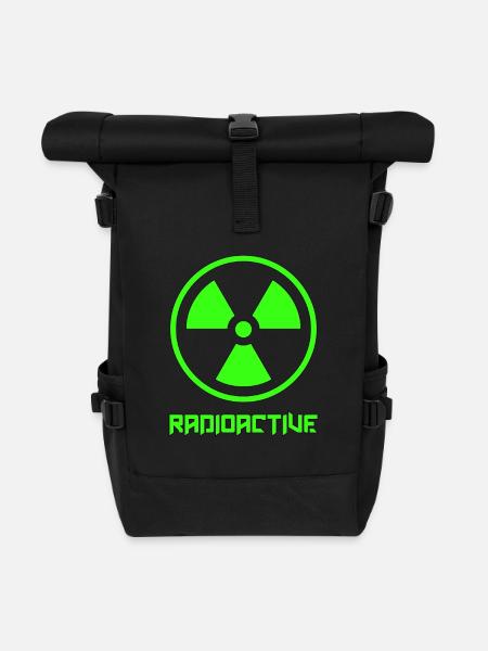 Radioactive Symbol – Nuclear – T-Shirt - Roll Top Backpack - black