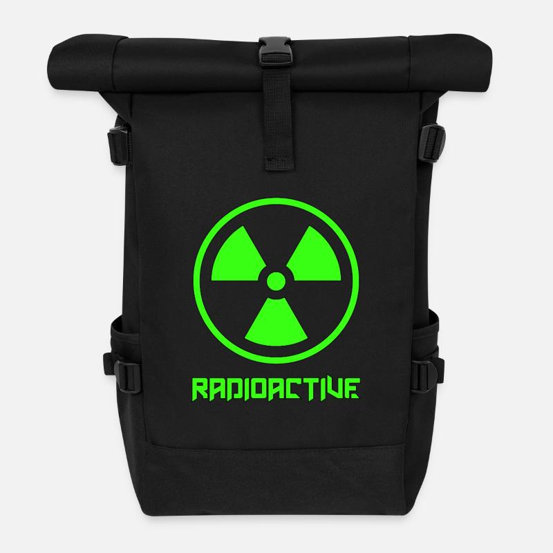 Radioactive Symbol – Nuclear – T-Shirt - Roll Top Backpack - black