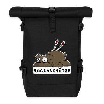 Lustiges Bogenschießen Motiv für Bogenschützen - Rolltop Rucksack - Schwarz - Vorne