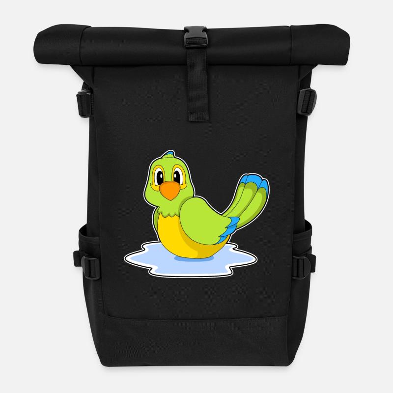Papagei Schwimmen - Rolltop Rucksack - Schwarz