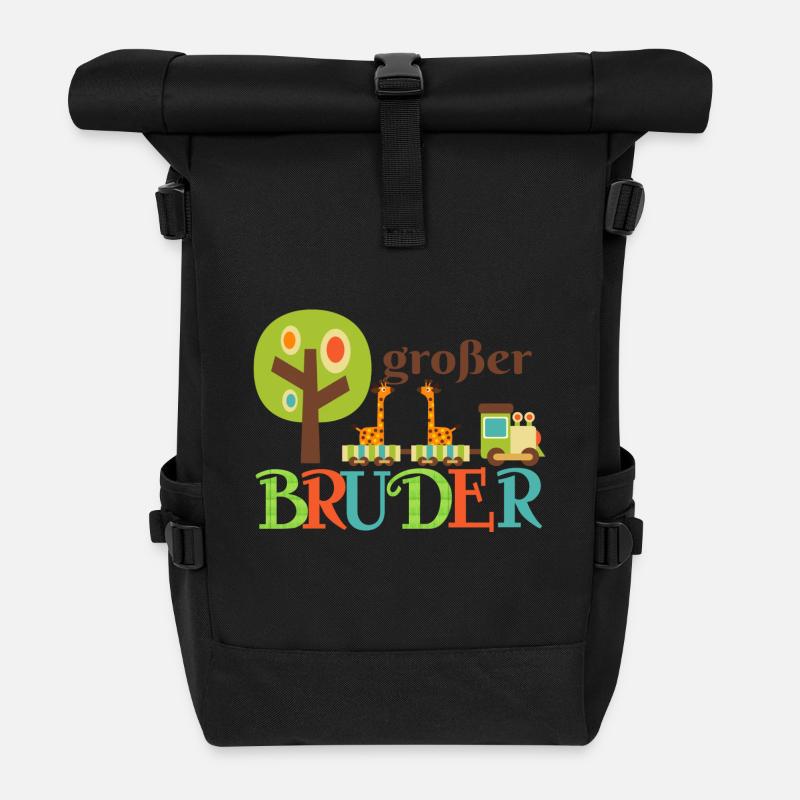 großer Bruder Giraffe - Rolltop Rucksack - Schwarz