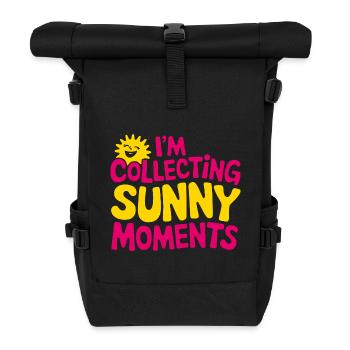 Sunny Summer Moments Vibes Sommer Sonne - Rolltop Rucksack - Schwarz - Vorne