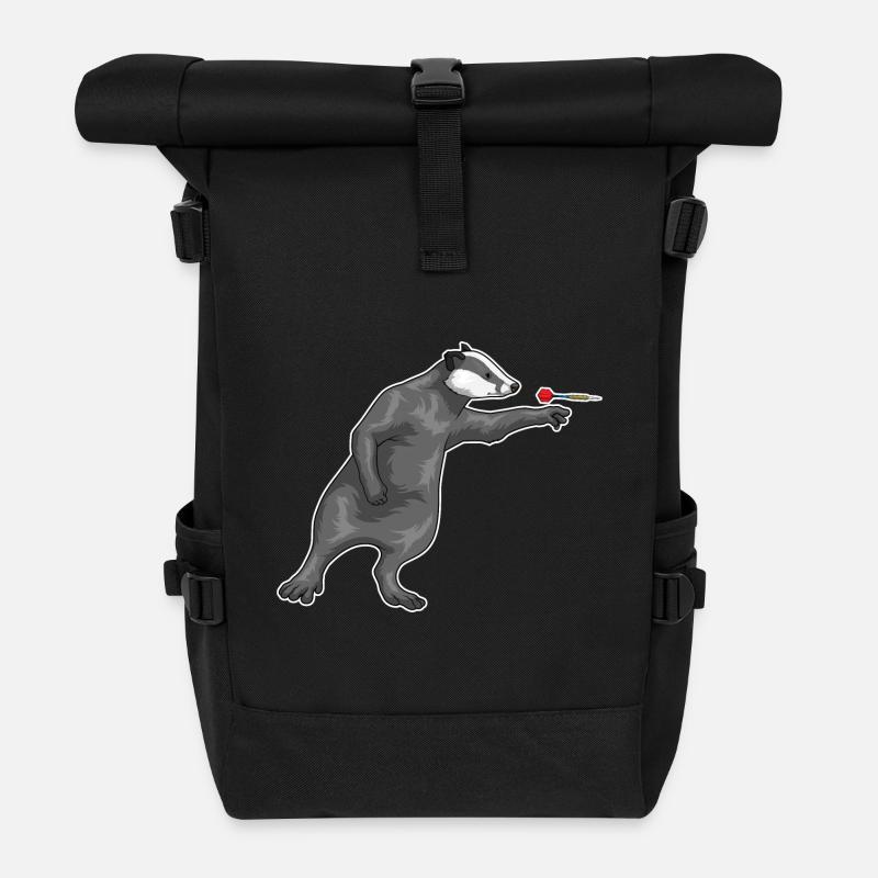 Honigdachs Dart Dartpfeil - Rolltop Rucksack - Schwarz