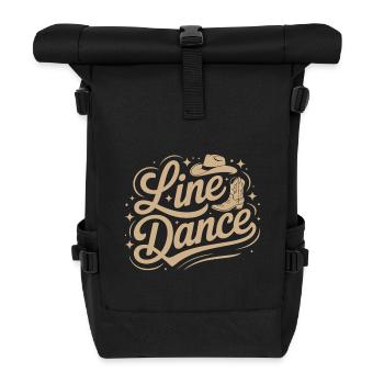 Line Dance mein Hobby - meine Passion - mein Ding - Rolltop Rucksack - Schwarz - Vorne