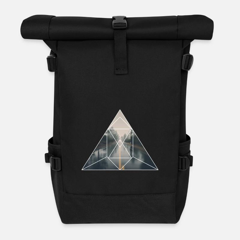 Modern Nature Grafik - Rolltop Rucksack - Schwarz