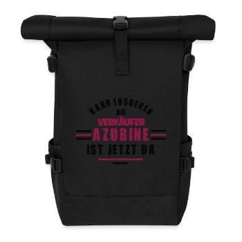 Azubine Verkäufer Lehre Ausbildung Verkäuferin - Rolltop Rucksack - Schwarz - Vorne