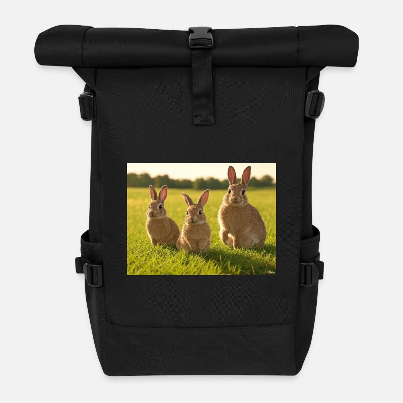 Trio du Printemps - Sac à dos roll top - noir
