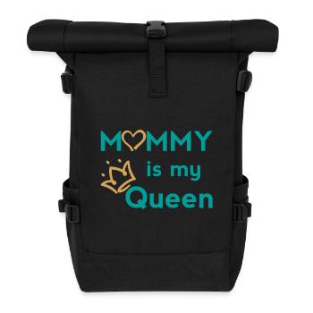 Mama Queen Design with Crown and Heart - Roll Top Backpack - black - Front