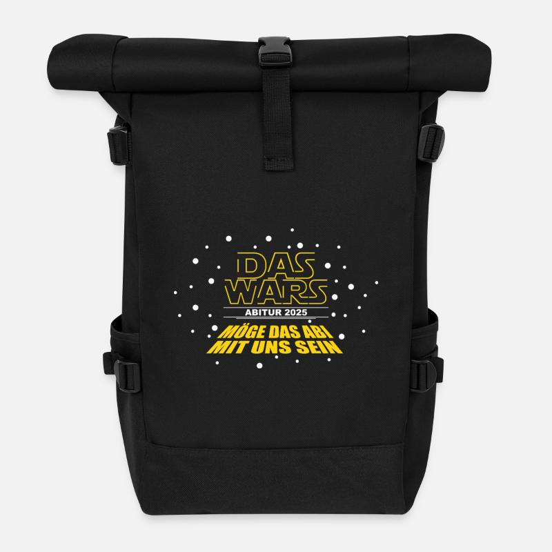 DAS WARS - Cooles Abi '25 Motto Shirt, Abitur 2025 - Rolltop Rucksack - Schwarz