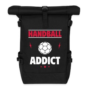 Handball süchtig - Rolltop Rucksack - Schwarz - Vorne