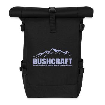 Bushcraft - Busch Genie mit Craftiness - Rolltop Rucksack - Schwarz - Vorne