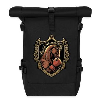 Pferd Boxer MMA Logo - Rolltop Rucksack - Schwarz - Vorne