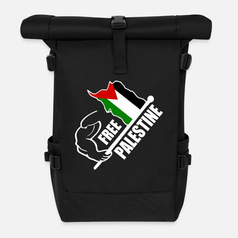 Free palestine - Roll Top Backpack - black