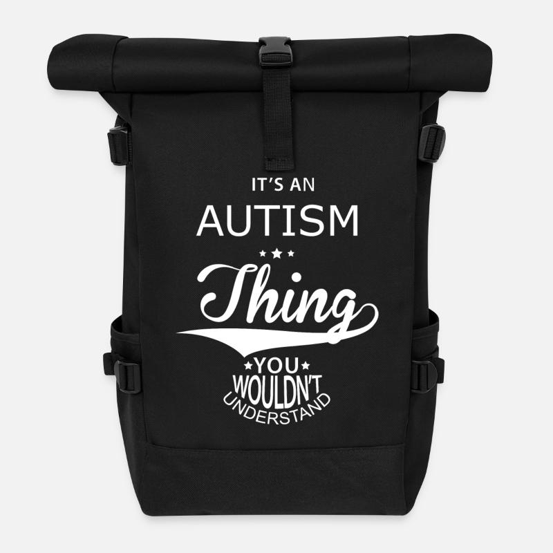 Autismus - Rolltop Rucksack - Schwarz