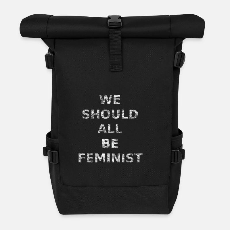 WE SHOULD ALL BE FEMINIST - Rolltop Rucksack - Schwarz