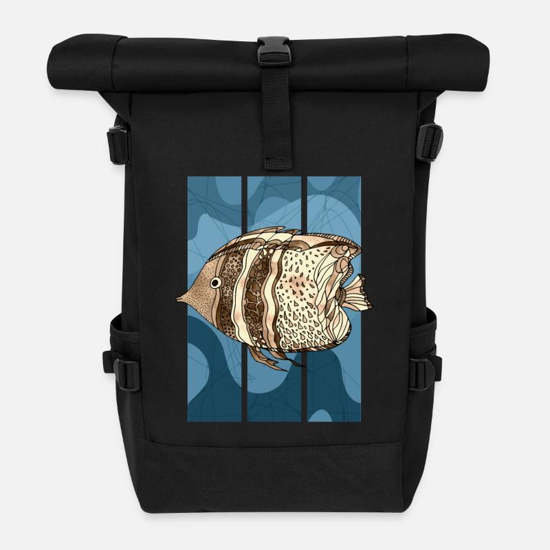 Fisch - Rolltop Rucksack - Schwarz