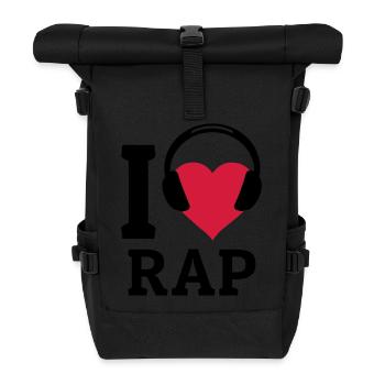 I love Rap - Sac à dos roll top - noir - Devant