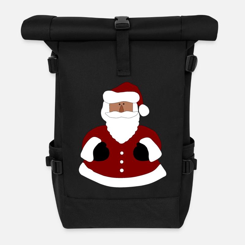 Santa Umarmung Illustration - Rolltop Rucksack - Schwarz