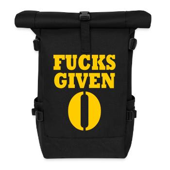 Zero fucks given - Rolltop Rucksack - Schwarz - Vorne
