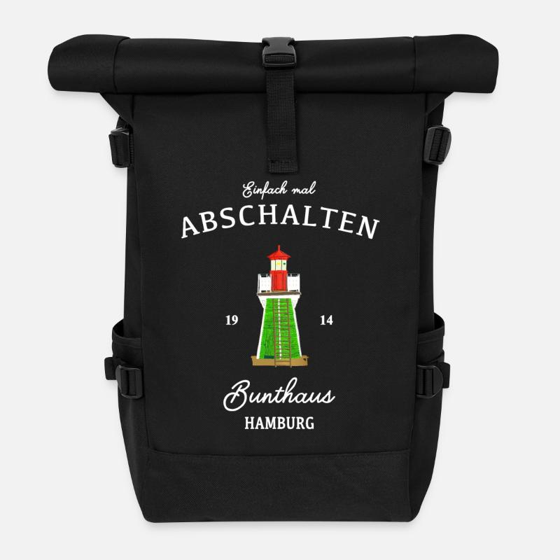 Hamburg Bunthaus, Einfach mal abschalten - Rolltop Rucksack - Schwarz