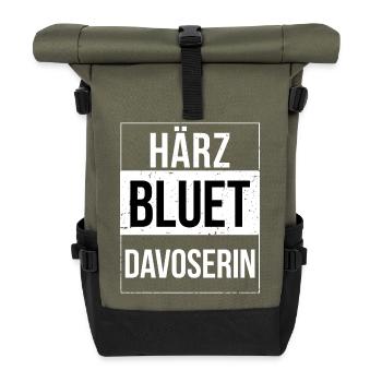 Härzbluetdavoserin Davoserin Davos Graubünden - Rolltop Rucksack - Olive/Schwarz - Vorne