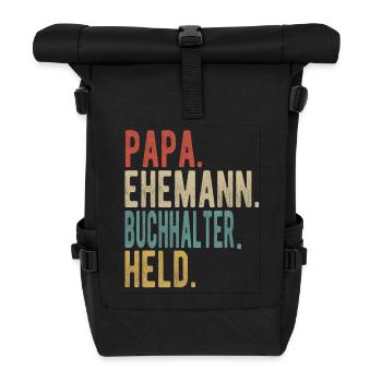 Buchhalter Papa Ehemann Held - Rolltop Rucksack - Schwarz - Vorne