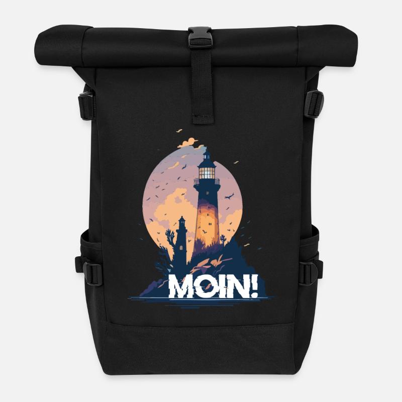 MOIN! - Rolltop Rucksack - Schwarz