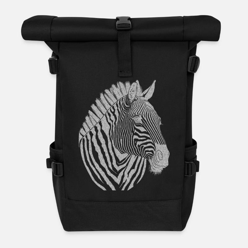 Zebra Noir - Rolltop Rucksack - Schwarz