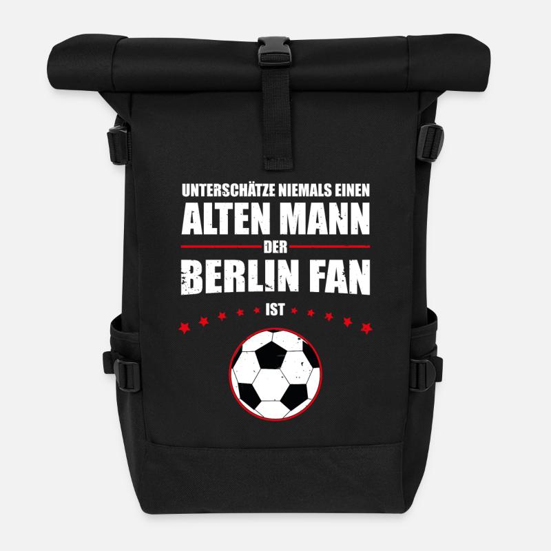 Alter Mann - Berlin Fan | Retro Vintage Design - Rolltop Rucksack - Schwarz