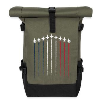 Jet Parade Trikolore - Rolltop Rucksack - Olive/Schwarz - Vorne