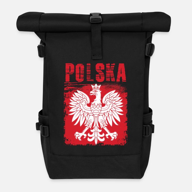 Pologne - Sac à dos roll top - noir