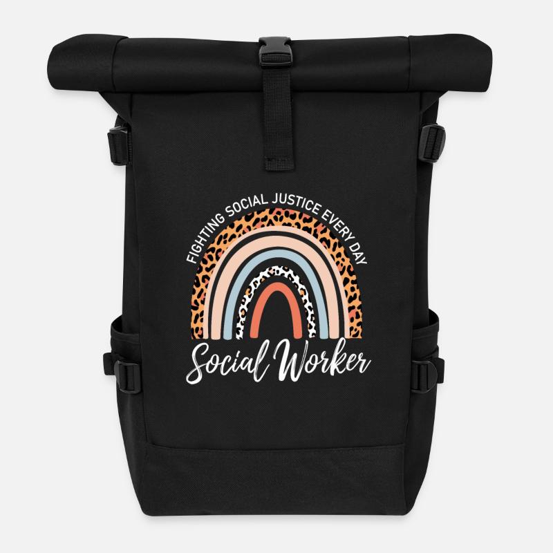 Sozialarbeiter Bekämpfen Täglich Soziale - Rolltop Rucksack - Schwarz