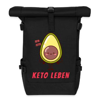 Keto Leben - Rolltop Rucksack - Schwarz - Vorne