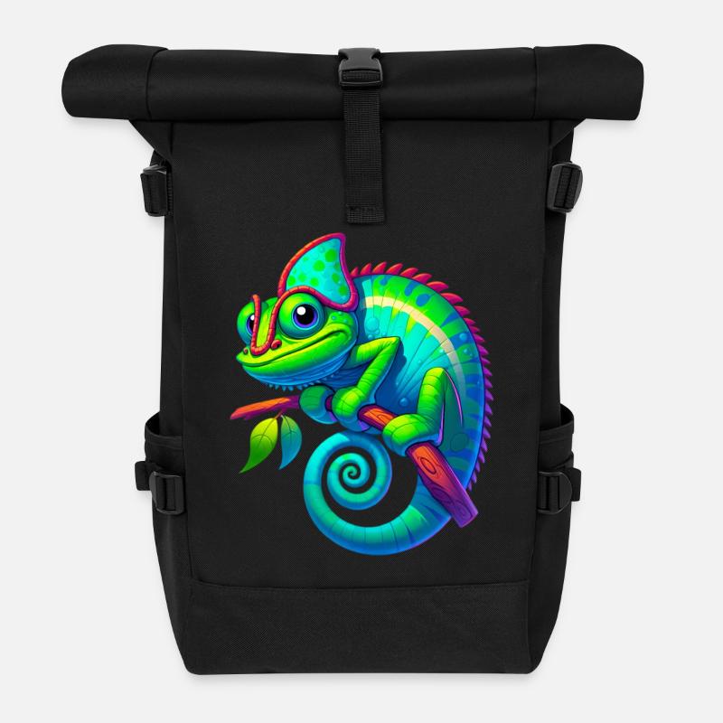 Chamäleon - Rolltop Rucksack - Schwarz