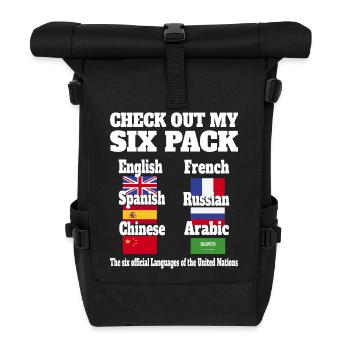 Sprachen Sixpack - Rolltop Rucksack - Schwarz - Vorne