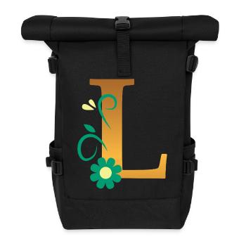 L - Roll Top Backpack - black - Front