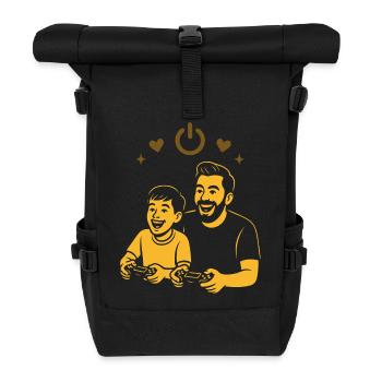 Dad & Kid Gaming - Retro Gamer Vibes - Roll Top Backpack - black - Front