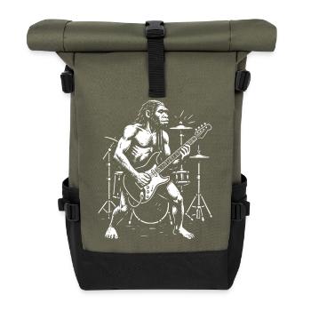 Wild Homo Erectus Gitarrist im chromatischen Modus - Rolltop Rucksack - Olive/Schwarz - Vorne