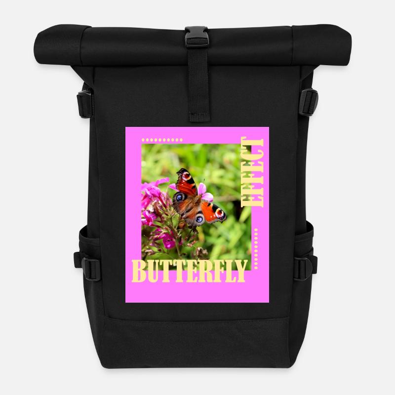 Conception de photos à effet papillon - Sac à dos roll top - noir
