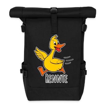 Eine fröhliche kleine rennende Ente - eine Rennte! - Rolltop Rucksack - Schwarz - Vorne