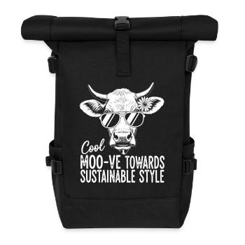 Moo-ve Towards Nachhaltigem Stil - Rolltop Rucksack - Schwarz - Vorne