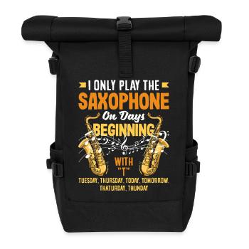 Saxofon - Rolltop Rucksack - Schwarz - Vorne