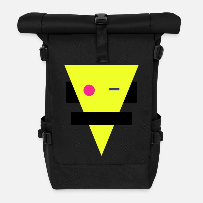 Neon Geometrische Silhouette - Rolltop Rucksack - Schwarz