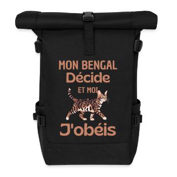 Mon Bengal décide, moi obéis - Sac à dos roll top - noir - Devant